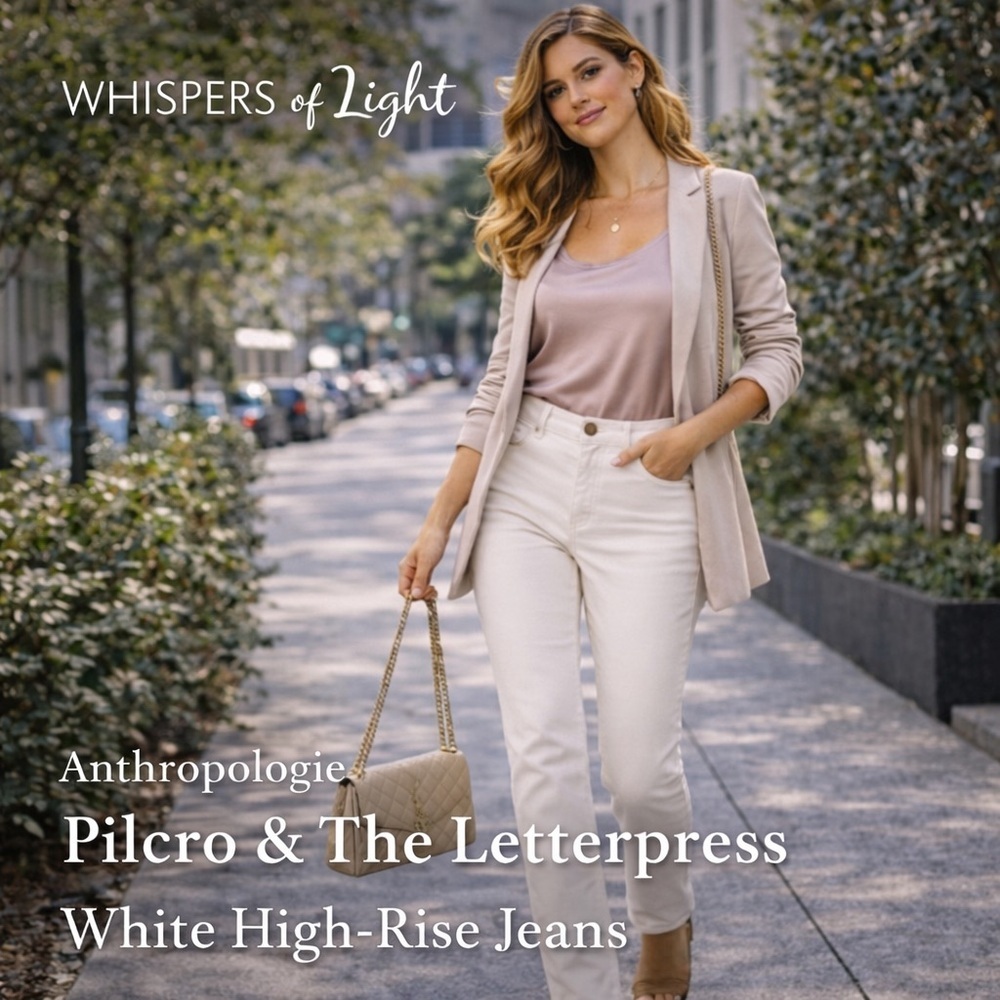 Size 28 — Pilcro & The Letterpress by Anthropologie White High-Rise Jeans